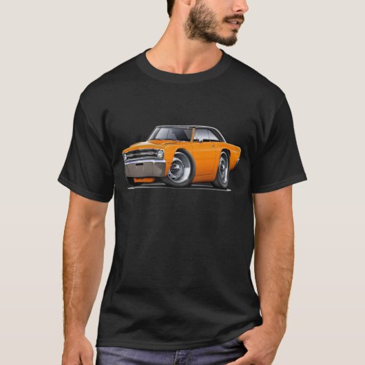 1969本の投げ矢のオレンジ黒い上車 Tシャツ (正面)