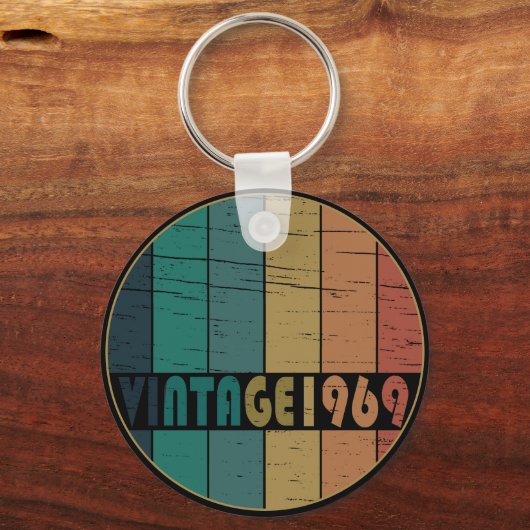 1969生まれ年のヴィンテージ誕生日ギフト キーホルダー (正面)