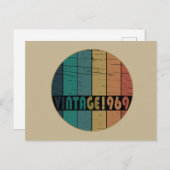 1969生まれ年のヴィンテージ誕生日ギフト シーズンポストカード (正面/裏面)