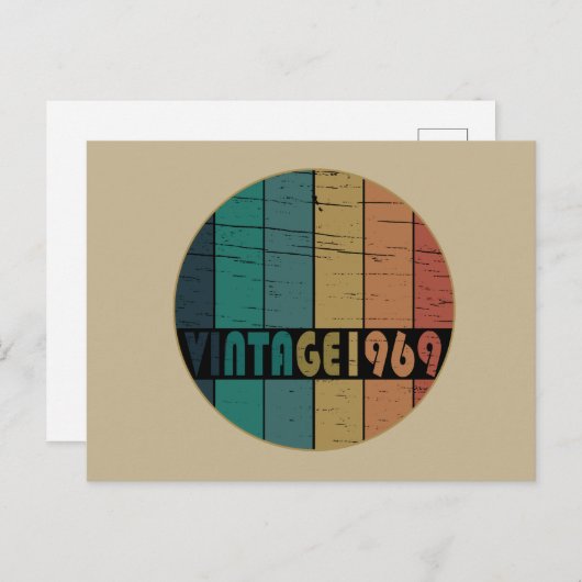 1969生まれ年のヴィンテージ誕生日ギフト シーズンポストカード