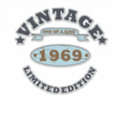 1969生まれ年のヴィンテージ誕生日ギフト シール (正面)