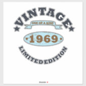 1969生まれ年のヴィンテージ誕生日ギフト シール (シート)