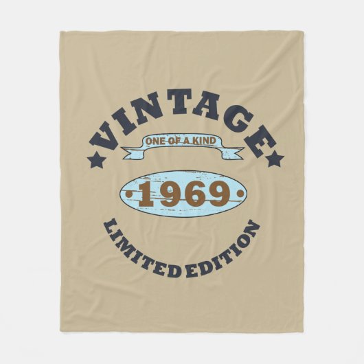1969生まれ年のヴィンテージ誕生日ギフト フリースブランケット (正面)