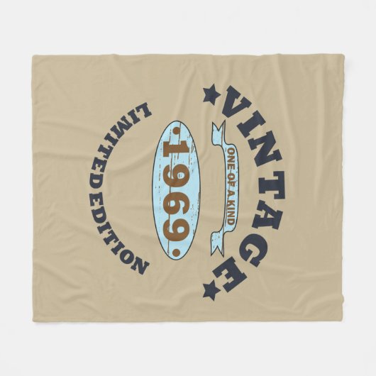 1969生まれ年のヴィンテージ誕生日ギフト フリースブランケット (正面(横))