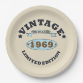 1969生まれ年のヴィンテージ誕生日ギフト ペーパープレート (正面)