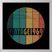 1969生まれ年のヴィンテージ誕生日ギフト ポスター (正面)