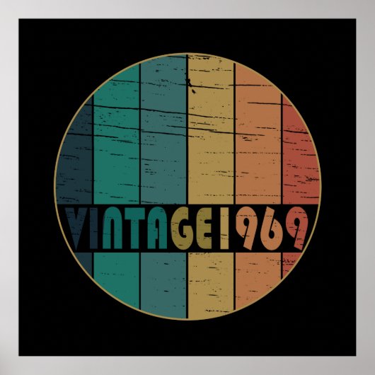 1969生まれ年のヴィンテージ誕生日ギフト ポスター (正面)