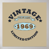 1969生まれ年のヴィンテージ誕生日ギフト ポスター (正面)
