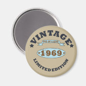 1969生まれ年のヴィンテージ誕生日ギフト マグネット (正面/裏面)