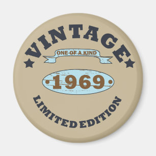 1969生まれ年のヴィンテージ誕生日ギフト マグネット