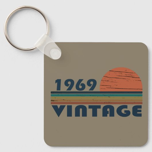 1969生まれ年のヴィンテージ誕生日 キーホルダー (正面)