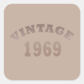 1969生まれ年のヴィンテージ誕生日 スクエアシール (正面)