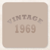 1969生まれ年のヴィンテージ誕生日 スクエアペーパーコースター (正面)