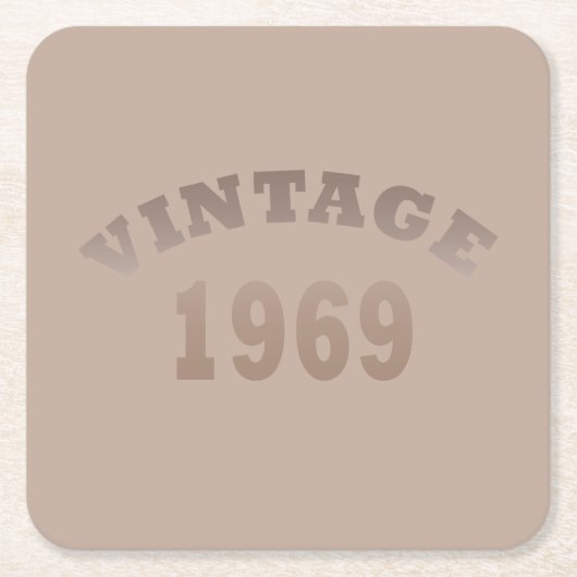 1969生まれ年のヴィンテージ誕生日 スクエアペーパーコースター (正面)