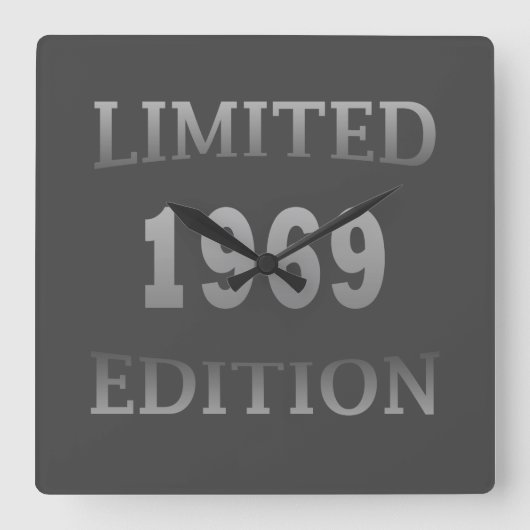 1969生まれ年のヴィンテージ誕生日 スクエア壁時計 (正面)