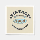 1969生まれ年のヴィンテージ誕生日 スタンダードカクテルナプキン (正面)