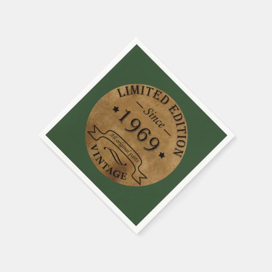 1969生まれ年のヴィンテージ誕生日 スタンダードカクテルナプキン (角)