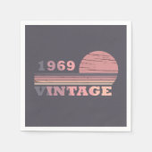 1969生まれ年のヴィンテージ誕生日 スタンダードカクテルナプキン (正面)
