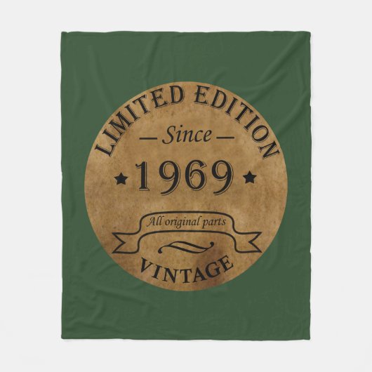 1969生まれ年のヴィンテージ誕生日 フリースブランケット (正面)
