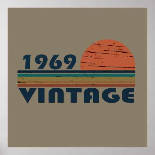 1969生まれ年のヴィンテージ誕生日 ポスター (正面)