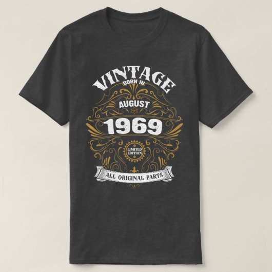 1969生まれ年の威厳がある誕生日 Tシャツ (デザイン正面)