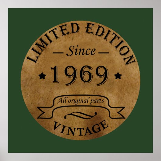 1969生まれ年ヴィンテージ誕生会 ポスター (正面)