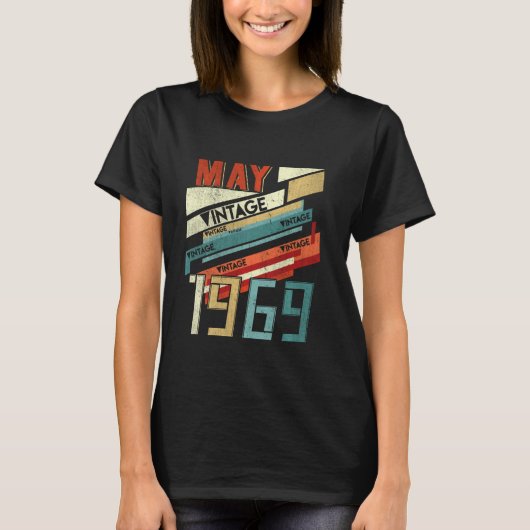 1969生まれ年5月510歳レトロヴィンテージBir Tシャツ (正面)