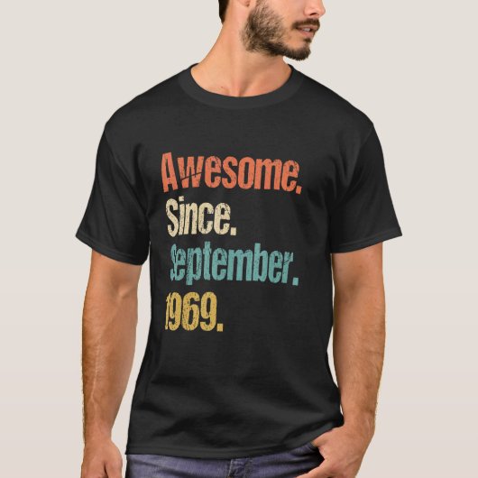 1969素晴らし年9月以来53番目の誕生日ヴィンテージ Tシャツ (正面)