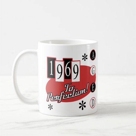 1969誕生日ガールレトロ コーヒーマグカップ (左)