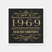1969 パーソナライズされた 50番目の誕生日 スタンダードカクテルナプキン (正面)