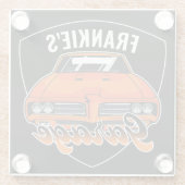 1969 パーソナライズされた Ram Air 400マッスルカーガレージ ガラスコースター (裏面)
