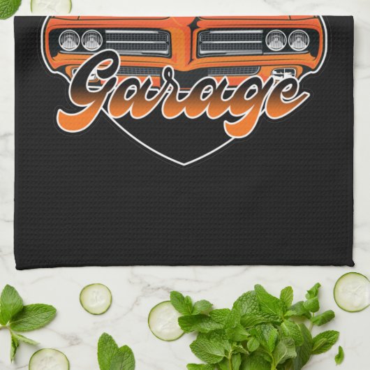 1969 パーソナライズされた Ram Air 400マッスルカーガレージ キッチンタオル (折り畳み)