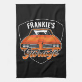 1969 パーソナライズされた Ram Air 400マッスルカーガレージ キッチンタオル (縦)