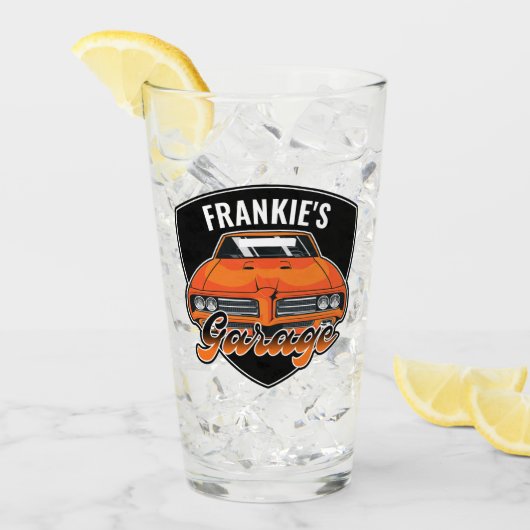 1969 パーソナライズされた Ram Air 400マッスルカーガレージ タンブラーグラス (アイス正面)