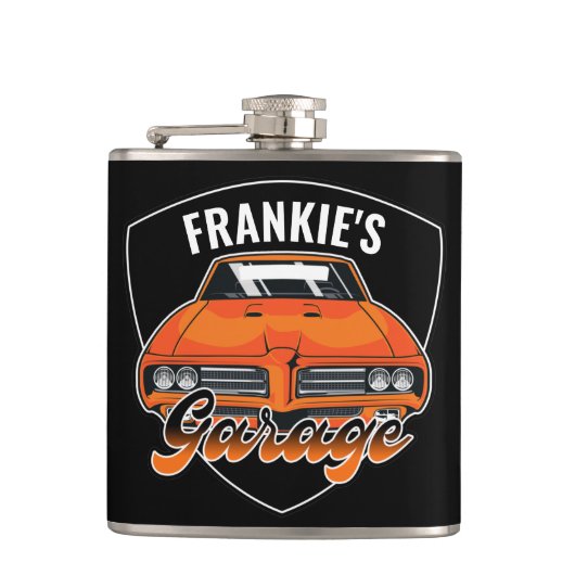 1969 パーソナライズされた Ram Air 400マッスルカーガレージ フラスク (正面)