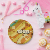 1969 -レトロヴィンテージ60s幾何学的デザイン- ペーパープレート (パーティー)