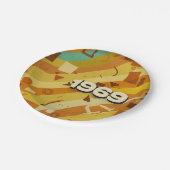 1969 -レトロヴィンテージ60s幾何学的デザイン- ペーパープレート (アングル)