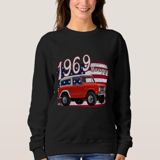 1969 69ブロンコSUV車 スウェットシャツ (正面)