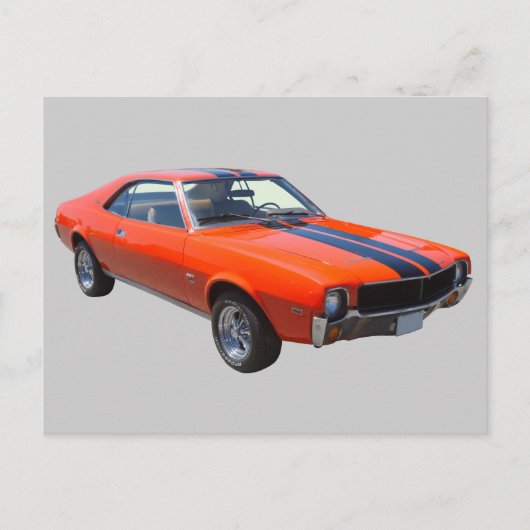 1969 AMC Javlinマッスルカー ポストカード (正面)