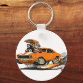 1969 Camaro RS SSオレンジ白カー キーホルダー (正面)