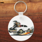 1969 Camaro RS SSホワイトブラックカー キーホルダー (正面)