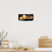 1969 Camaro Street Rod Illustration Poster (Orange ポスター (キッチン)