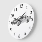 1969 Camaro Z28白黒ボウタイマッスルカー ラージ壁時計 (傾斜)