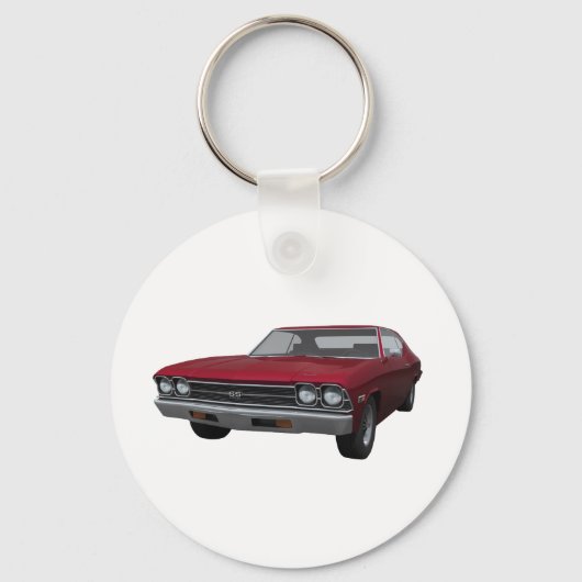 1969 Chevelle SS：キャンディアップル仕上げ キーホルダー (正面)