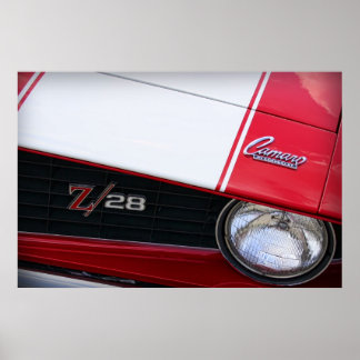 1969 Chevy Camaro Z/28赤 ポスター