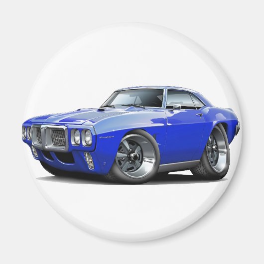 1969 Firebird Blue Car マグネット (正面)