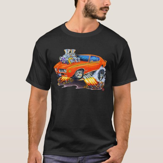 1969 GTOの裁判官のオレンジ車 Tシャツ (正面)