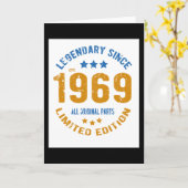 1969 Vintage Birthday カード (黄色い花)