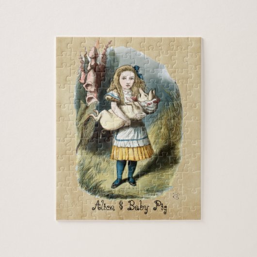 196.コドモのアリス、ワンダーランドの子ぶたさん ジグソーパズル (縦)