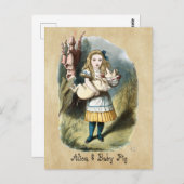 196.コドモのアリス、ワンダーランドの子ぶたさん ポストカード (正面/裏面)